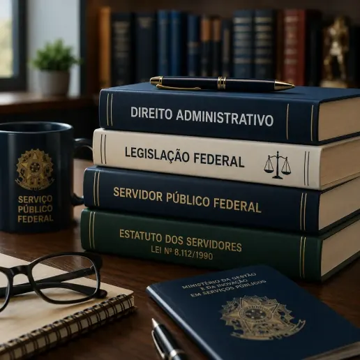Livros de direito administrativo e estatuto do servidor público federal